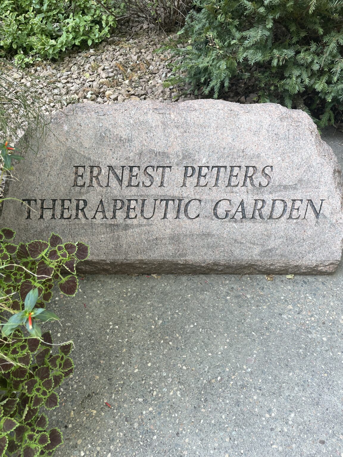 Ernest Peters Therapeutic Garden stone.